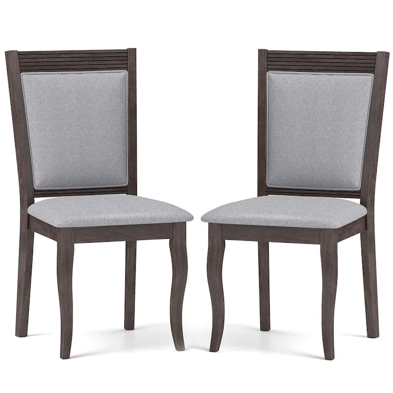 Costway Wood Dining Chairs Set of 2/4 with Rubber Wood Frame Padded