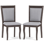 Costway Wood Dining Chairs Set of 2/4 with Rubber Wood Frame Padded
