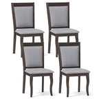 Costway Wood Dining Chairs Set of 2/4 with Rubber Wood Frame Padded