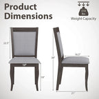 Costway Wood Dining Chairs Set of 2/4 with Rubber Wood Frame Padded