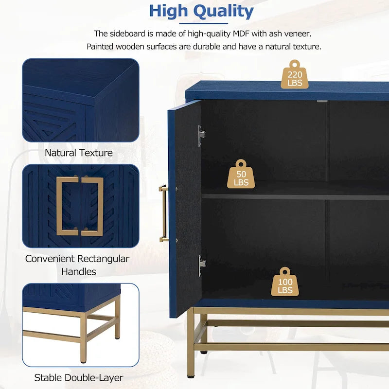 Sideboard Buffet Cabinet with Adjustable Shelves
