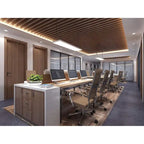 Modern High Back Office Chair Ribbed PU Leather Swivel Tilt Conference Room Computer Desk Cushion Seat Boss