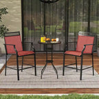 Costway Outdoor Counter Stools Set of 2 with Footrest & Armrests Metal - See Details
