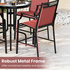 Costway Outdoor Counter Stools Set of 2 with Footrest & Armrests Metal - See Details