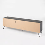 Alfie TV Media Entertainment Console Cabinet, 2 Shelves, Gray 71 Inch