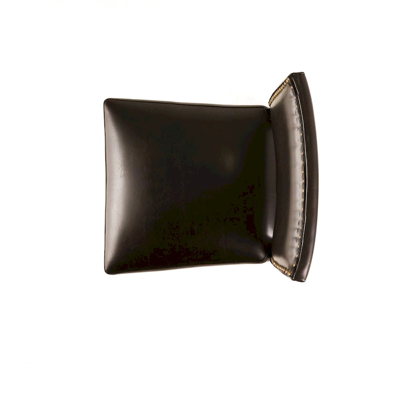 30.5 Modern Bar Stool with Leather Backrest Padded Seat, Nailhead Trim, Solid Wood Legs for Bar Dining Room Living Room Caf