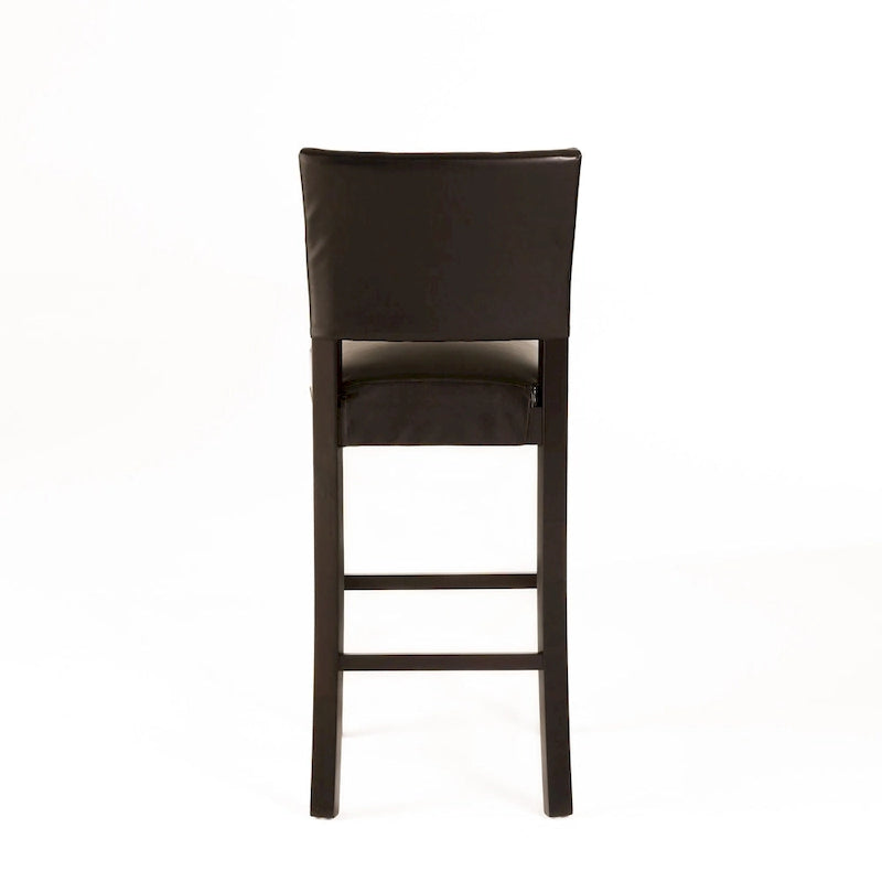 30.5 Modern Bar Stool with Leather Backrest Padded Seat, Nailhead Trim, Solid Wood Legs for Bar Dining Room Living Room Caf