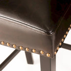 30.5 Modern Bar Stool with Leather Backrest Padded Seat, Nailhead Trim, Solid Wood Legs for Bar Dining Room Living Room Caf