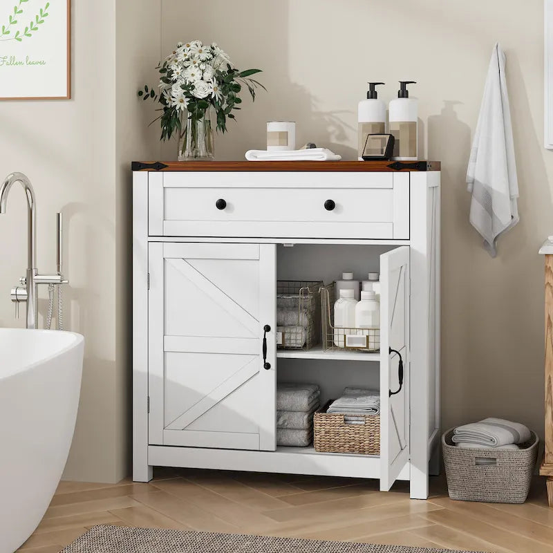 Coffee Bar Cabinet with Two Drawers, Kitchen Storage Cabinet with Adjustable Shelf, Buffet Cabinet with Two Doors