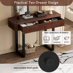 Modern Solid Wood Entryway Console Table with Fluted Design & Storage