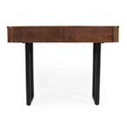 Modern Solid Wood Entryway Console Table with Fluted Design & Storage