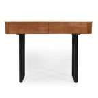 Modern Solid Wood Entryway Console Table with Fluted Design & Storage