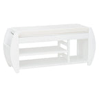 Shoe Storage Bench with Cushion and Curved Side