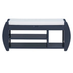 Shoe Storage Bench with Cushion and Curved Side