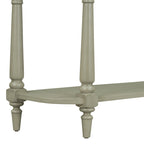 Retro Narrow Console Table with Curved Corner, Top Drawer & Open Shelf