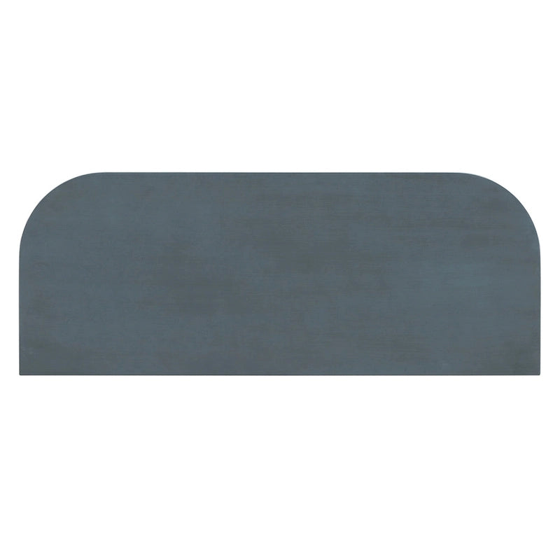 Retro Narrow Console Table with Curved Corner, Top Drawer & Open Shelf