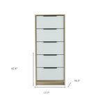 Wood Modern 5 Drawer Dresser Chest with Metal Glides and Handles