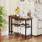 Gymax 360 Free Rotating Sofa Side Table Mobile L-shaped Laptop Table - See Details