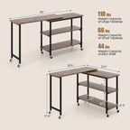 Gymax 360 Free Rotating Sofa Side Table Mobile L-shaped Laptop Table - See Details