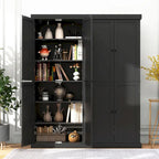 Gymax 72.5 Kitchen Pantry w/4 Door 6-Tier Shelves Freestanding