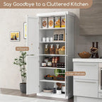 Gymax 72.5 Kitchen Pantry w/4 Door 6-Tier Shelves Freestanding