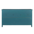 Modern Coastal Teal TV Cabinets with 2 Storage Cabinets, 2 Drawers and Gold Handles for Living Room and Bedroom