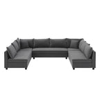 116 Chenille U-Shaped Modular Sectional Sofa, 8-Seater