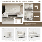 116 Chenille U-Shaped Modular Sectional Sofa, 8-Seater