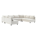 116 Chenille U-Shaped Modular Sectional Sofa, 8-Seater