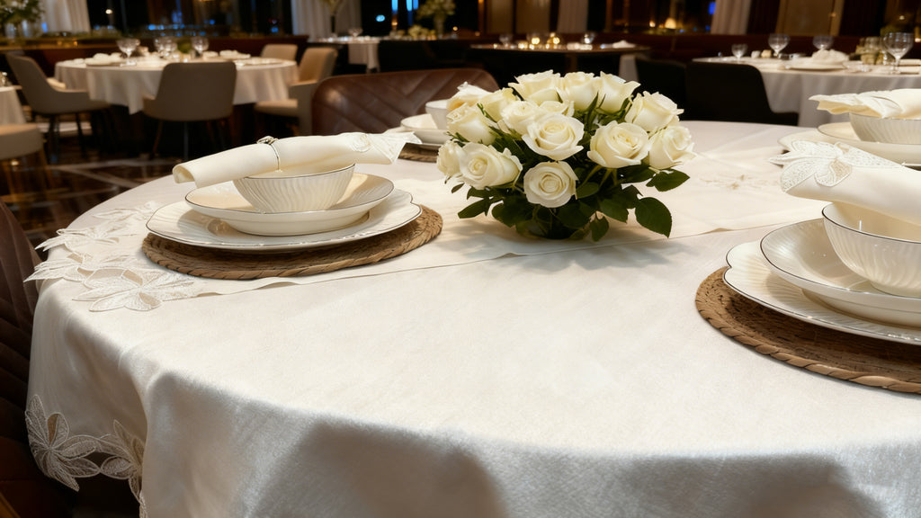 Artemis Tablecloth Set with Server Cream 18 Pieces