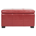 SAFAVIEH Liane Tufted Brown Bicast Leather Storage Bench - 30.1 x 18.1 x 17.7 - 30Wx18Dx18H