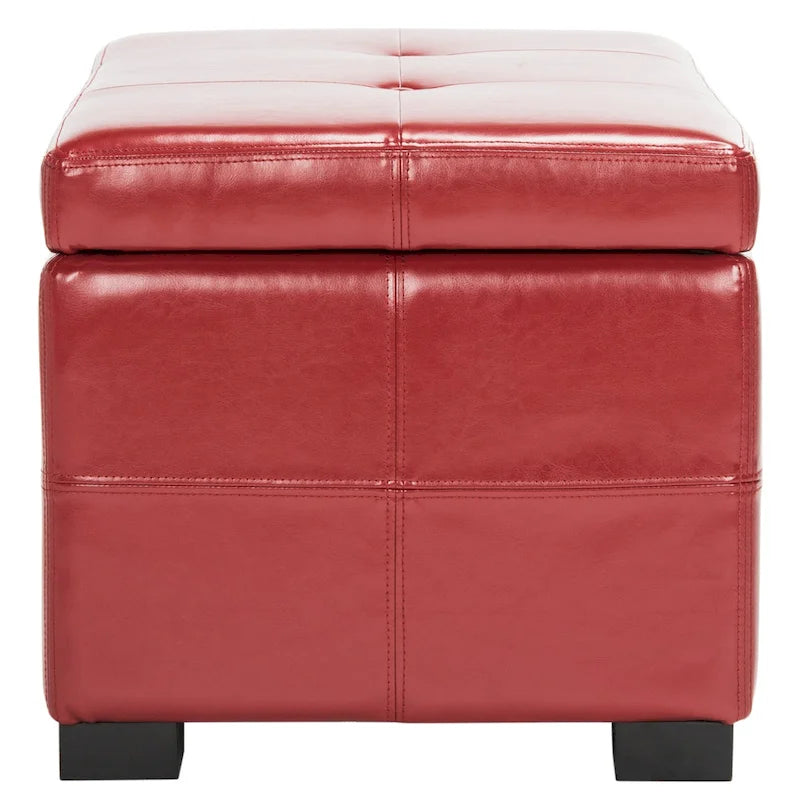 SAFAVIEH Liane Tufted Brown Bicast Leather Storage Bench - 30.1 x 18.1 x 17.7 - 30Wx18Dx18H