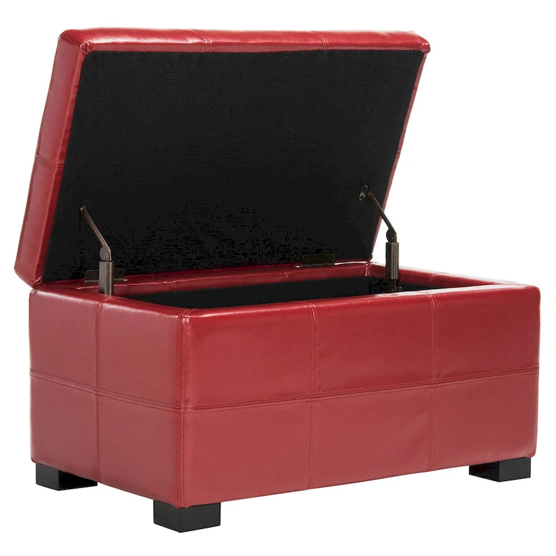 SAFAVIEH Liane Tufted Brown Bicast Leather Storage Bench - 30.1 x 18.1 x 17.7 - 30Wx18Dx18H