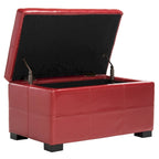 SAFAVIEH Liane Tufted Brown Bicast Leather Storage Bench - 30.1 x 18.1 x 17.7 - 30Wx18Dx18H