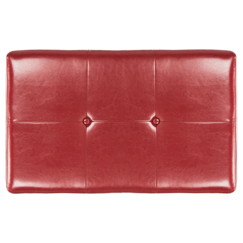 SAFAVIEH Liane Tufted Brown Bicast Leather Storage Bench - 30.1 x 18.1 x 17.7 - 30Wx18Dx18H