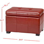 SAFAVIEH Liane Tufted Brown Bicast Leather Storage Bench - 30.1 x 18.1 x 17.7 - 30Wx18Dx18H