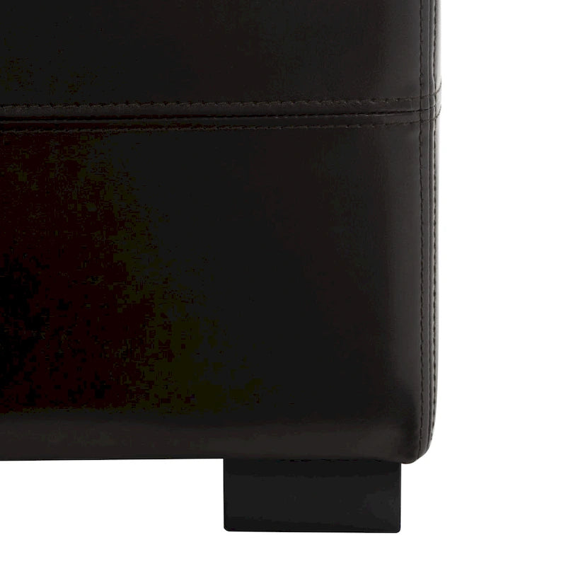 SAFAVIEH Liane Tufted Brown Bicast Leather Storage Bench - 30.1 x 18.1 x 17.7 - 30Wx18Dx18H