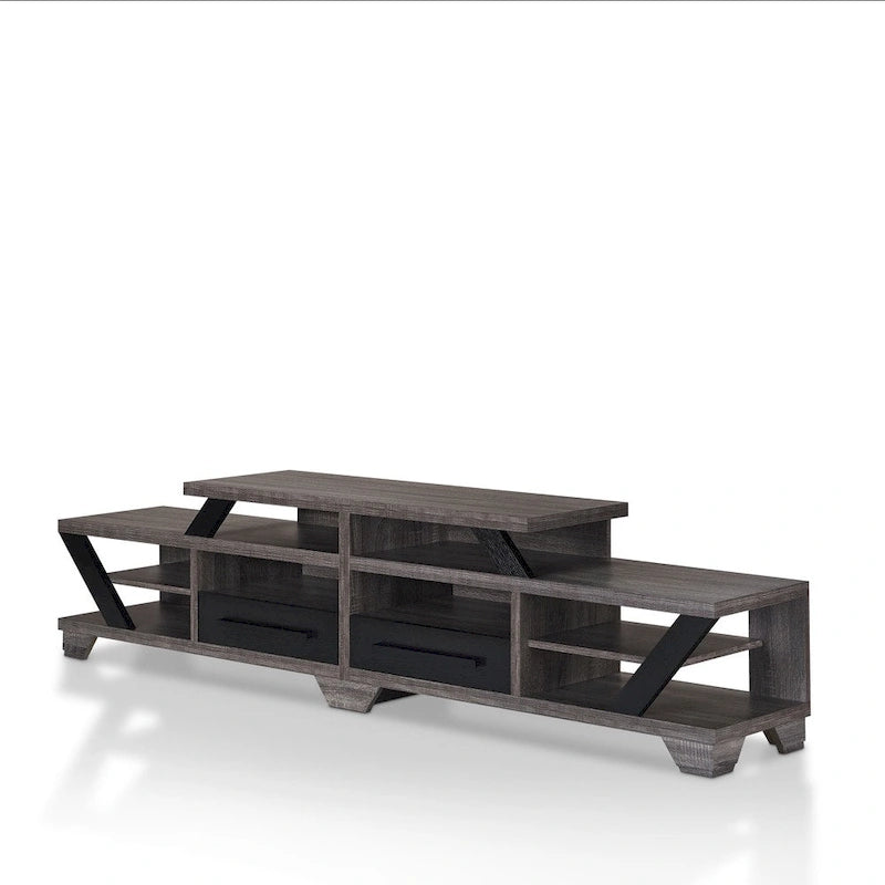 Mezu Contemporary Grey 80-inch 8-Shelf TV Console Furniture of America