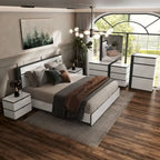 Conjira Modern White Wood 6-Piece Storage Platform Bedroom Set with USBs by Furniture of America
