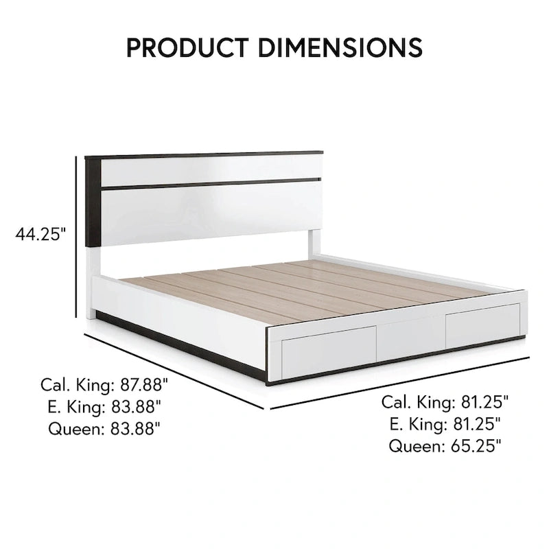 Conjira Modern White Wood 6-Piece Storage Platform Bedroom Set with USBs by Furniture of America
