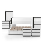 Conjira Modern White Wood 6-Piece Storage Platform Bedroom Set with USBs by Furniture of America