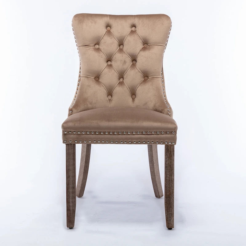 High-end Tufted Solid Wood Contemporary Velvet Upholstered Dining Chair