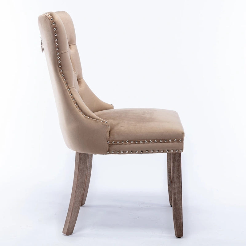High-end Tufted Solid Wood Contemporary Velvet Upholstered Dining Chair