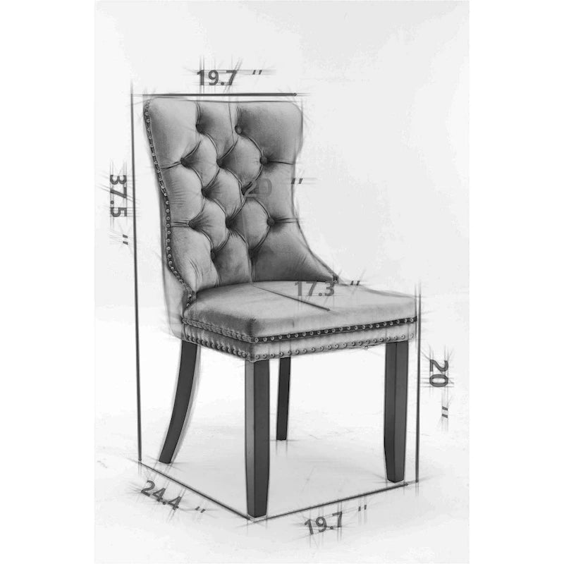 High-end Tufted Solid Wood Contemporary Velvet Upholstered Dining Chair