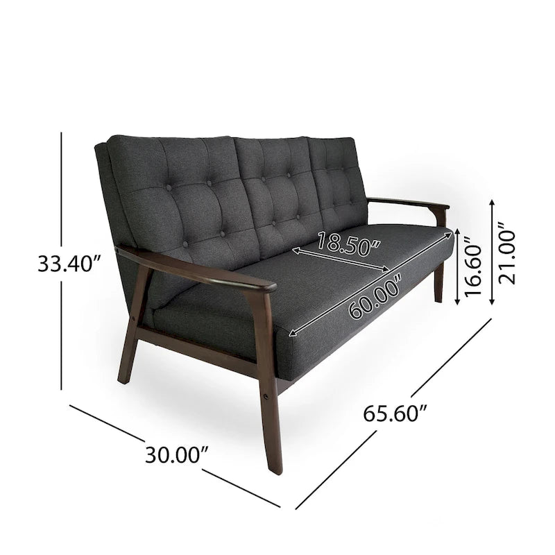 Aries Mid-century 2-piece Fabric Sofa Set by Christopher Knight Home