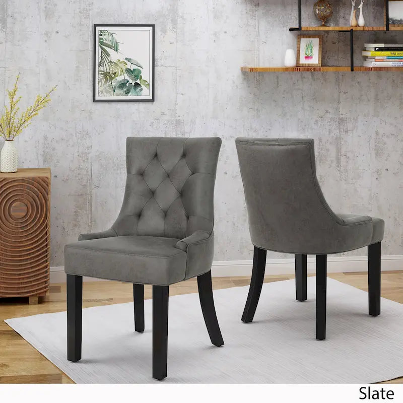Hayden Traditional Microfiber Dining Chairs (Set of 2) by Christopher Knight Home
