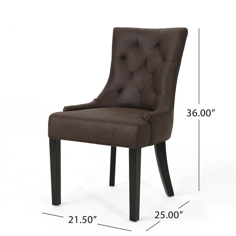 Hayden Traditional Microfiber Dining Chairs (Set of 2) by Christopher Knight Home