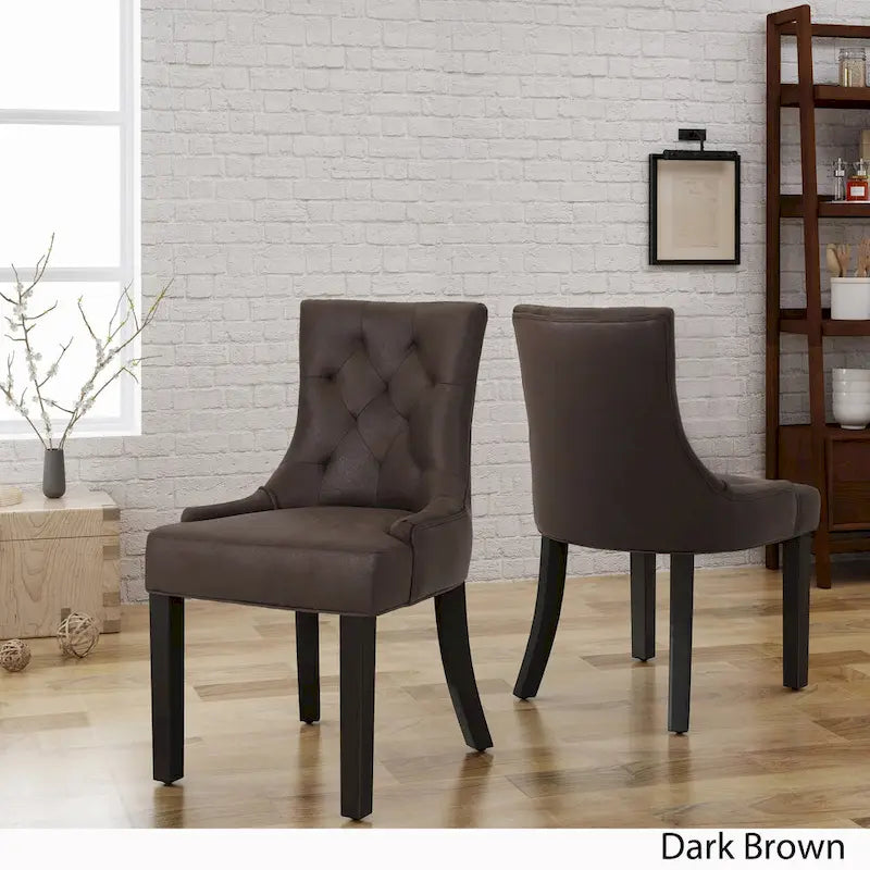 Hayden Traditional Microfiber Dining Chairs (Set of 2) by Christopher Knight Home