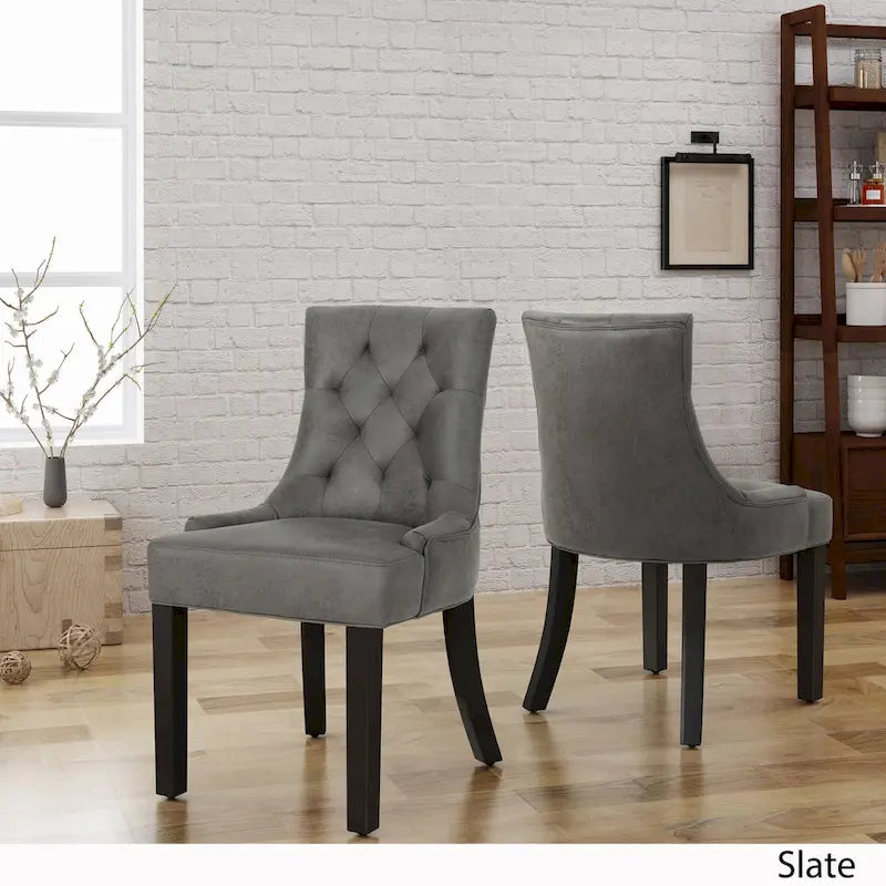 Hayden Traditional Microfiber Dining Chairs (Set of 2) by Christopher Knight Home