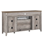 55 Inch Tv Media Stand With Electric Fireplace Kd Inserts Heater,Gray Wash Color